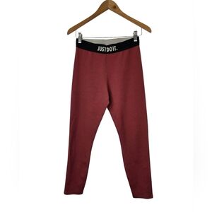 Nike Woman's Rustic Ribbed Leggings Just Do It Logo Waistband Stretch Size M
